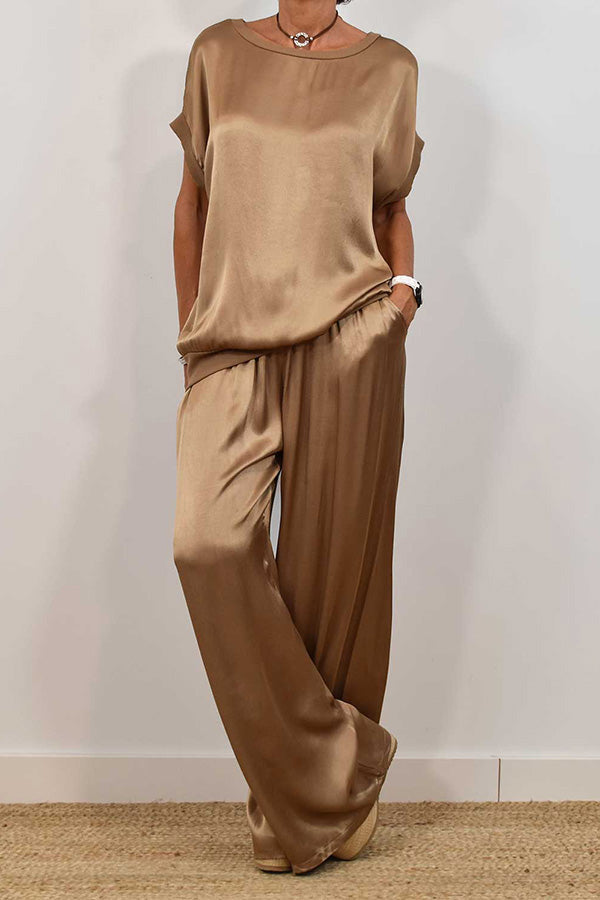 Ensemble Deux Pièces Élégant En Satin