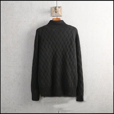 Pull en laine matelassé pour femme, maille lâche.