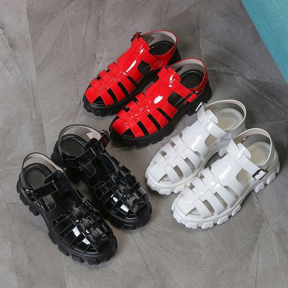 Sandale romaine pour femme à semelle épaisse