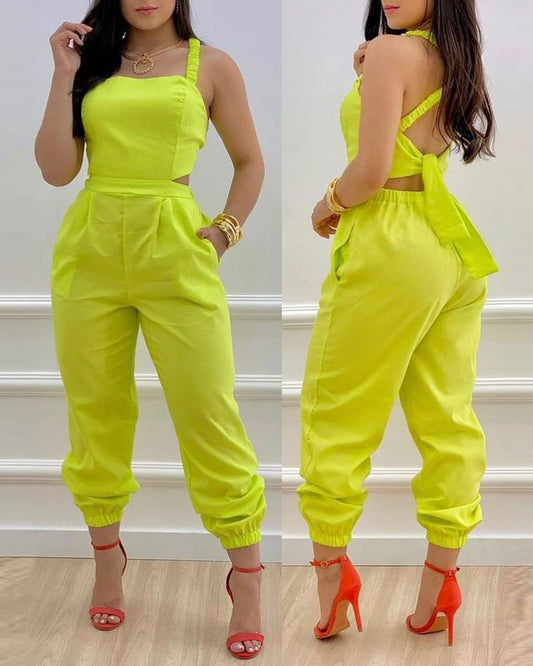 Ensemble Jogging Chic Jaune Néon – Audace et Élégance Moderne