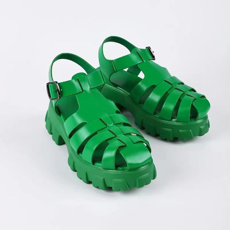 Sandale romaine pour femme à semelle épaisse