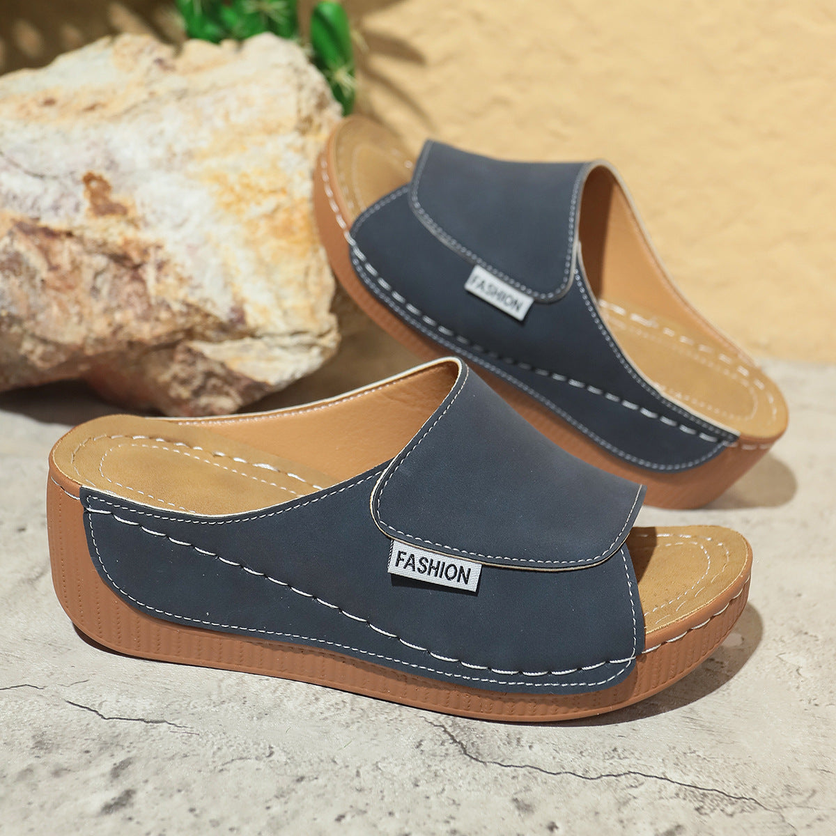 Mules à Plateforme Bleu Ciel – Confort & Style Estival