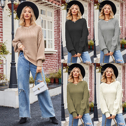 Pull ample à col rond tendance pour femme