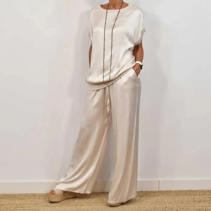 Ensemble Deux Pièces Élégant En Satin