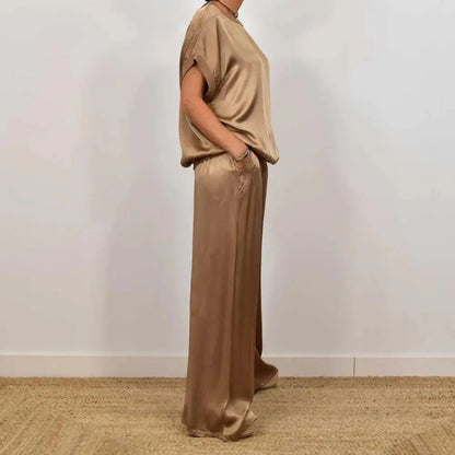 Ensemble Deux Pièces Élégant En Satin