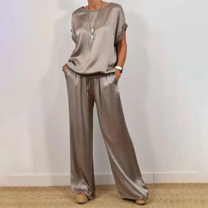Ensemble Deux Pièces Élégant En Satin