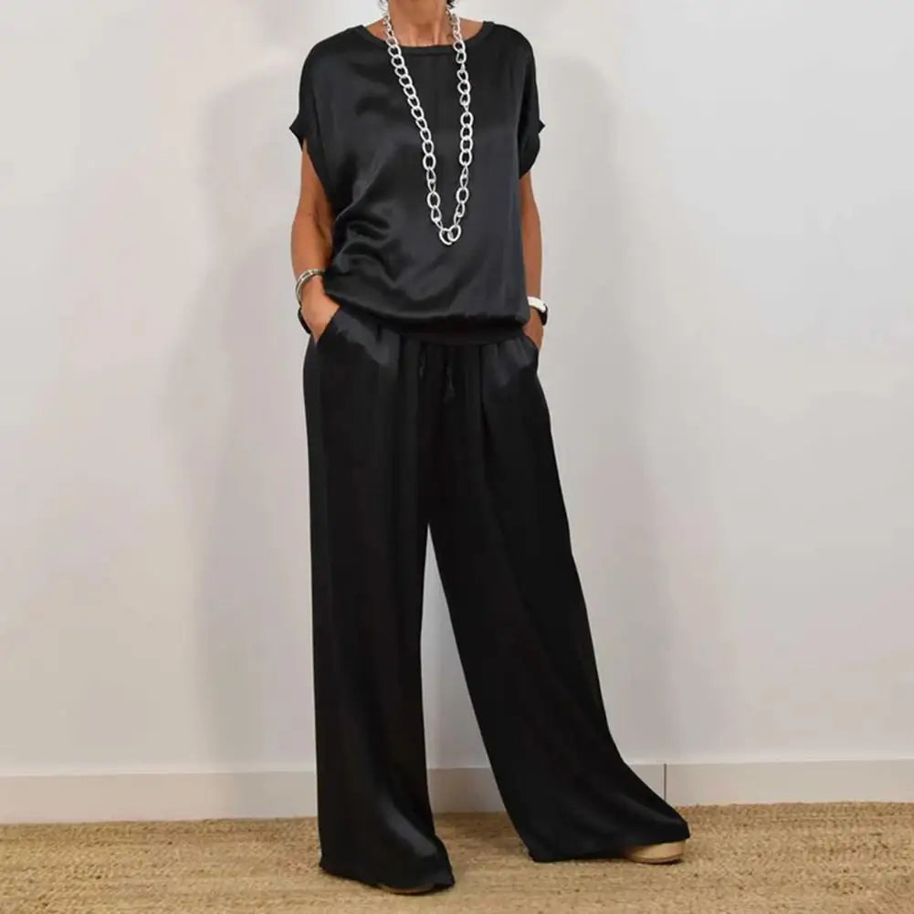 Ensemble Deux Pièces Élégant En Satin