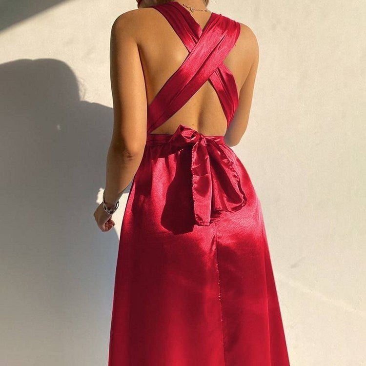 Robe Satinée Cache-Cœur