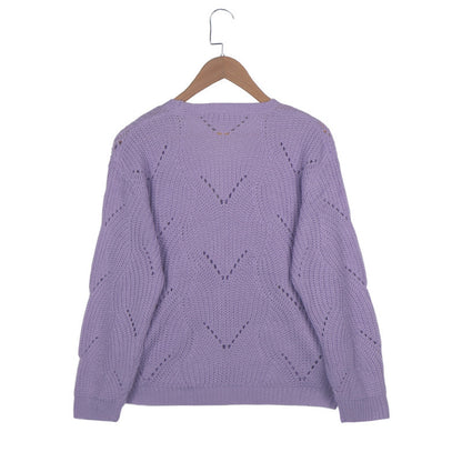 Nouveau haut sexy en tricot creux à col en V